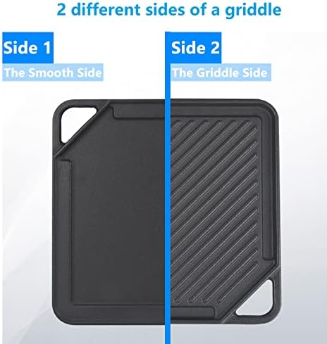 GasSaf Cast Iron Reversible Griddle, Double Sided Grill Pan Perfect - Image 2