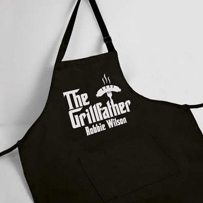 Custom Grill Master Aprons for Men, Mens Grilling Gifts for Fathers Day - Image 4