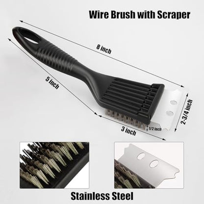 Wire Brush with Scraper for Grill Cleaning Paint Removal Rust Removal 2-Pack - Image 3