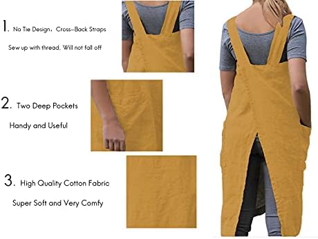 TBA Cotton Linen Apron Cross Back Apron - Image 4