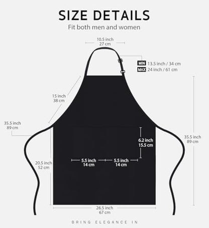 Syntus Apron for Men Women, Adjustable Cooking Kitchen Apron - Image 2