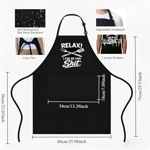 Funny Cooking Aprons for Cooking, Husband Wife Couple Gifts, Grilling Kitchen - Image 4
