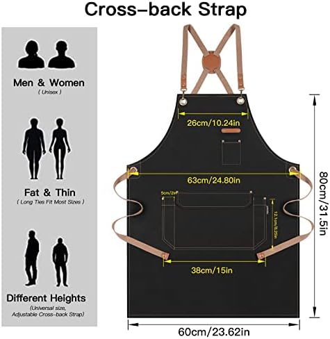 Genixart Chef Apron Men Women, Kitchen Aprons Cooking, BBQ - Image 4