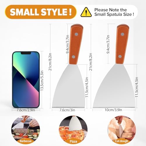 Small Metal Dough Grill Griddle Scraper Spatula - Image 3