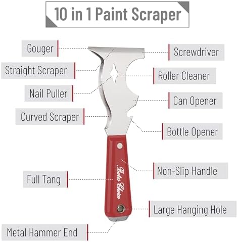Bates- Paint Scraper, 10 in 1 Painters Tool, Painters Tool, Painters Knife - Image 4