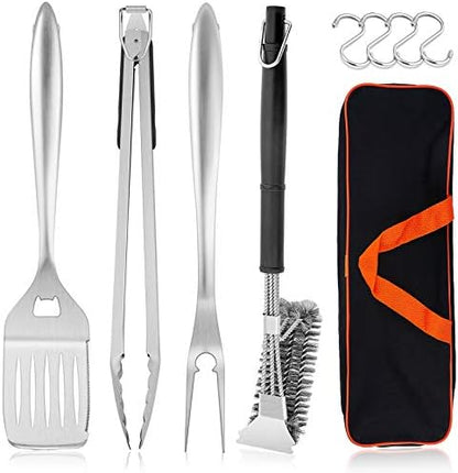 HaSteeL Grilling Utensil Set 18in, Stainless Steel BBQ Accessories Tools by HaSteeL
