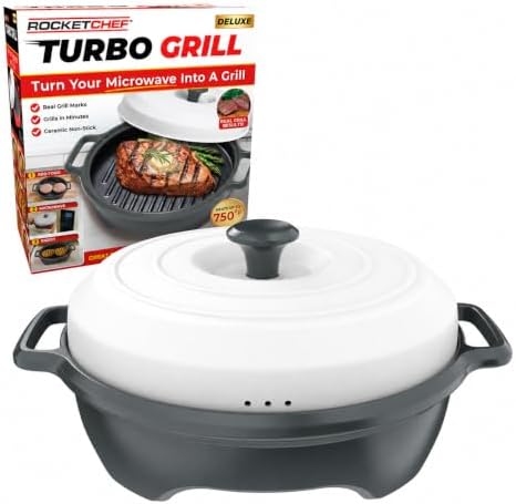 Turbo Grill Deluxe Microwave Grill Pan, Vented Lid by Unknown