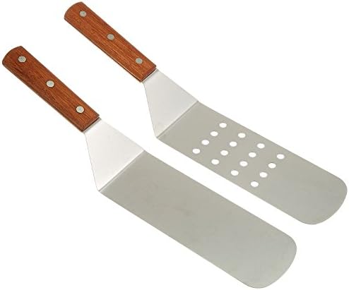 Great Credentials® new Long Grill Stainless Steel Spatula, 1 Perforated Face & by GreatCredentials