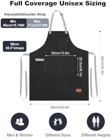 Chef Apron w/Pockets, Adjustable Strap - Image 4