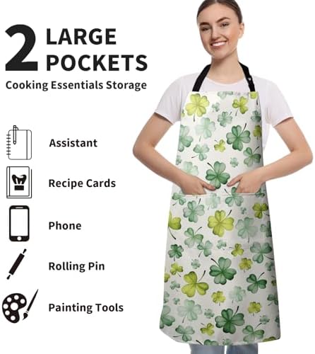 Shamrock Clover Apron St. Patrick's Day Aprons - Image 6