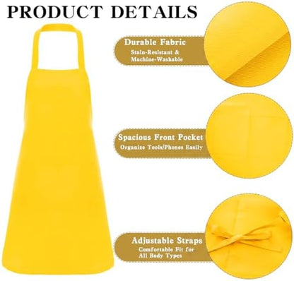 8 Pcs Bib Apron for Unisex Colorful Kitchen Apron Bulk - Image 2