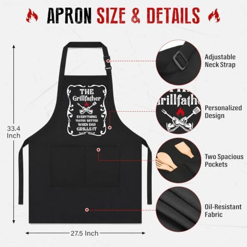 Dad Gifts from Daughter Son, Personalized Dad Grilling Platter Apron - Image 3