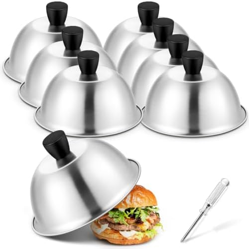 8PCS Griddle Basting Covers, Joyfair Melting Dome Barbecue Tool Sets by Joyfair