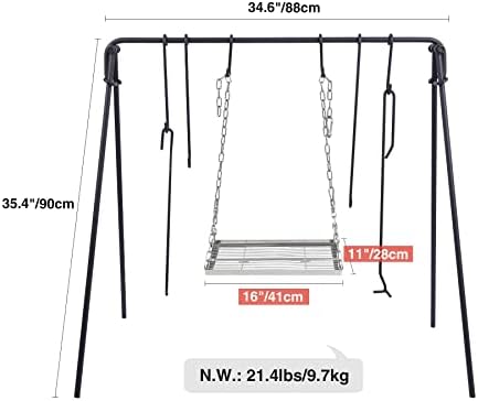 REDCAMP Swing Campfire Grill Stand - Image 6