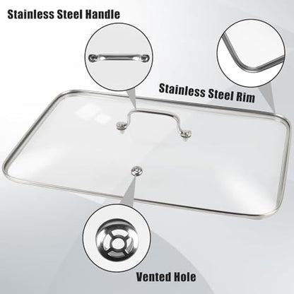 Griddle Glass Lid for Vayepro 17-inch flat griddle, Glass Basting, Keep Warm - Image 5