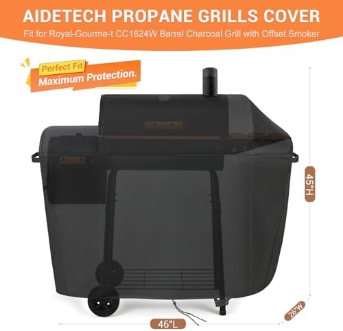 Grill Cover for Royal-Gourme-t CC1624W Barrel Charcoal Grill - Image 2