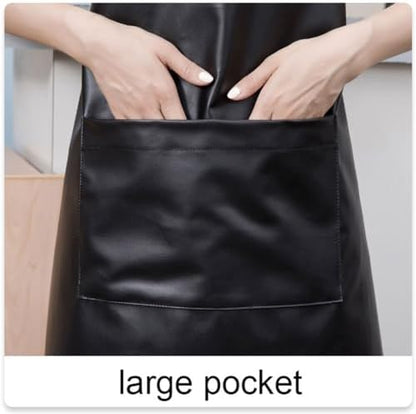 Waterproof Apron Large Pocket PU Material Waterproof Oil-proof Dust-proof Apron - Image 4