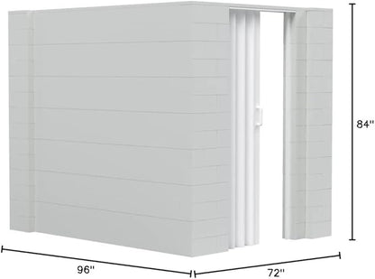 EverBlock 6’ x 8’ x 7’ L-Shaped Wall Kit with Accordion Door | 3’ x 7’ Doorway | Modular Building Blocks | Wall Display | Room Divider & Partition | Reusable | Indoor & Outdoor Use | Red