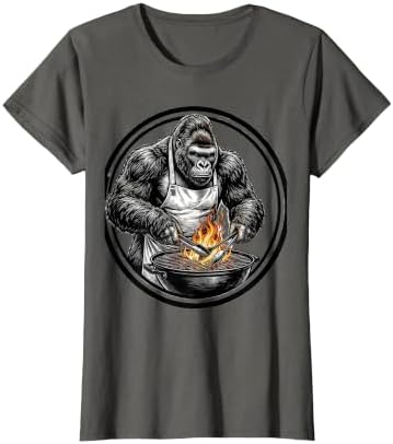 Gorilla Grill Master Apron BBQ Illustration T-Shirt by Mademark