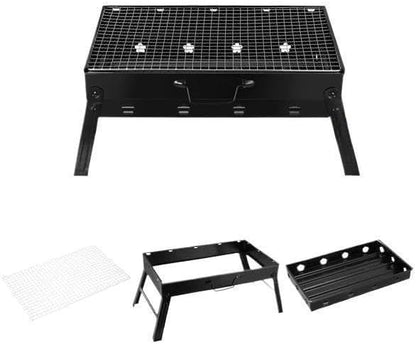 17 X 10 Inch Foldable Portable Stainless Steel BBQ Grill, Tool‑Free 2‑Step by Unknown