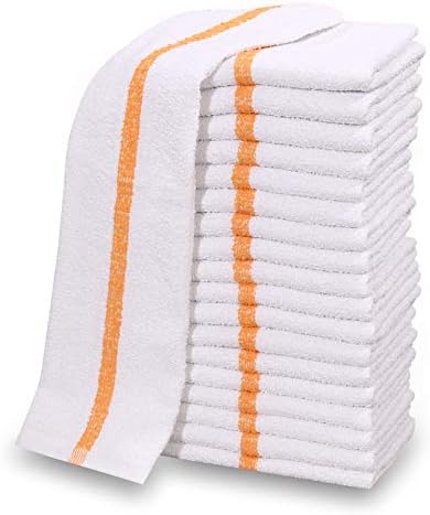 120 PC New Cotton Blend White Restaurant Bar Mops Kitchen Towels, 32 Oz by GOLDTEXTILES