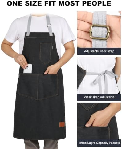 Chef Apron w/Pockets, Adjustable Strap - Image 2