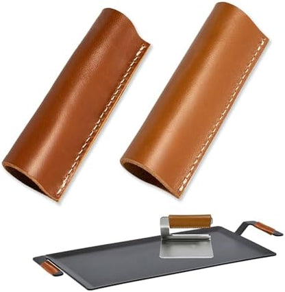 2 Pcs Full Grain Leather Handle Covers by Unknown