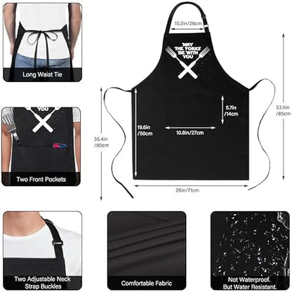 Xornis 100% Cotton Funny Apron for Men Women Adjustable Bib Aprons - Image 3