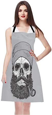 EKOBLA Skull Aprons Sailor Sea Captain Hipster Pipe Beard Skeleton Man Dead - Image 3