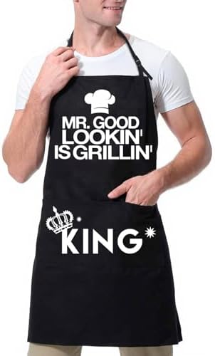 Funny Aprons for Men Birthday Gifts for Men Dad Grilling BBQ by XAIVEZL
