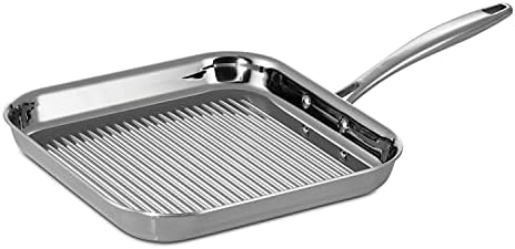 Tramontina Signature Tri-Ply Clad Stainless Steel 11-Inch Square Grill Pan by Tramontina