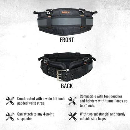 WOLF WTH2110 Heavy-Duty Ballistic Padded Tool Work Belt | Compatible w/Pouches - Image 5