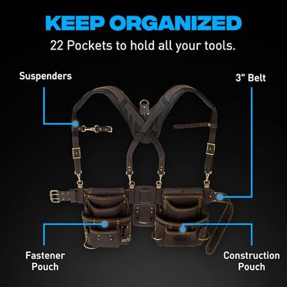 OX Framing Leather Tool Belt + Suspenders - Image 2
