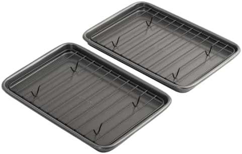 GoodCook Set of 2 Nonstick Steel 9" x 6" Toaster Oven Mini Baking Sheets by GoodCook