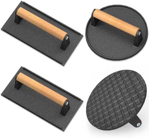 Wildone Smash Burger Press, Round Cast Iron Grill Press Burger Smasher by Wildone