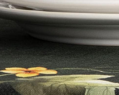 Maison d' Hermine Table Cloth Rectangle Table 100% Cotton 70 x 120 Inches Fall Tablecloth Reusable Everyday Use for Thanksgiving Christmas Decorations Dining Farmhouse (Pumpkin Garden - Dark Green)