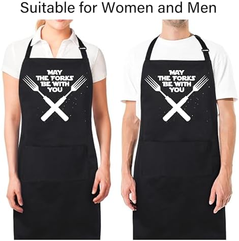 Xornis 100% Cotton Funny Apron for Men Women Adjustable Bib Aprons - Image 5