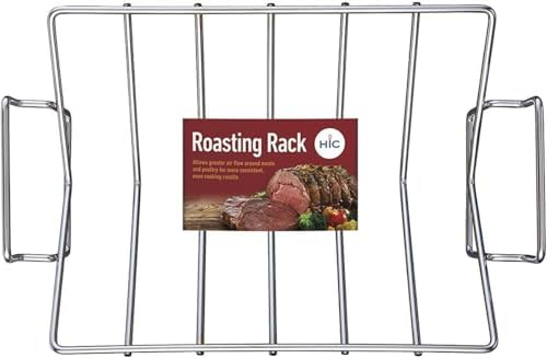 HIC Kitchen Roasting Pro V-Shaped Baking Rack, Chrome-Plated Steel, by HIC