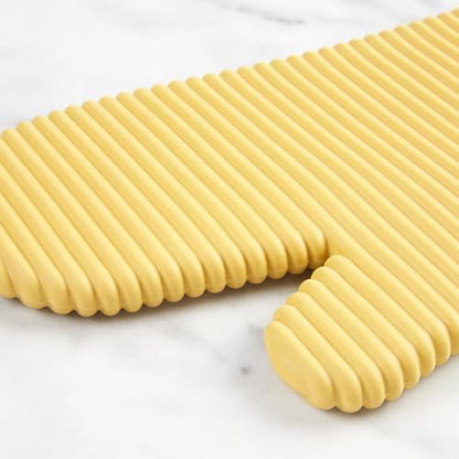 KITCHENAID Ribbed Soft Silicone Oven Mitt 2-Pack Set, Butter Yellow - Image 3