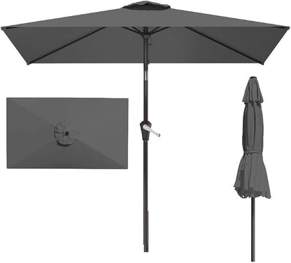 6.5' x 10' Rectangular Patio Umbrella Large Outdoor Market Umbrella w/UV by PatioKingdom