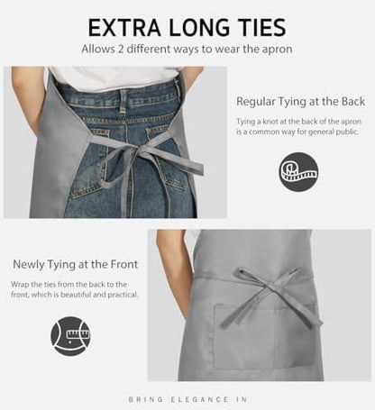 Syntus Apron for Men Women, Adjustable Cooking Kitchen Apron - Image 4