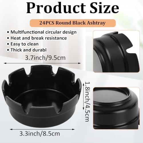 24 Pack Premium Melamine Ashtrays - Image 2