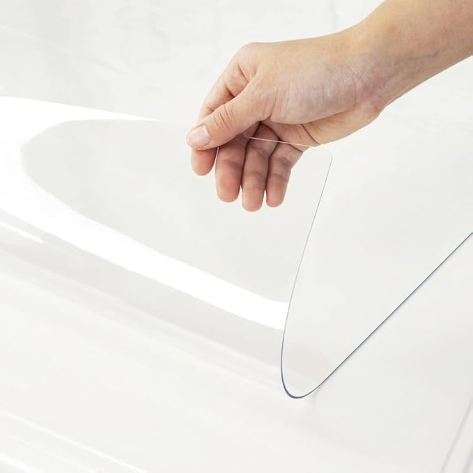 Warmstar Clear Table Cover Protector 48 x 96 Inch,1.5mm Thick Plastic Table Cover Rectangle,PVC Clear Table Protector,Desk Protector Mat for Kitchen, Dresser, Writing Desk，Dining Room Table