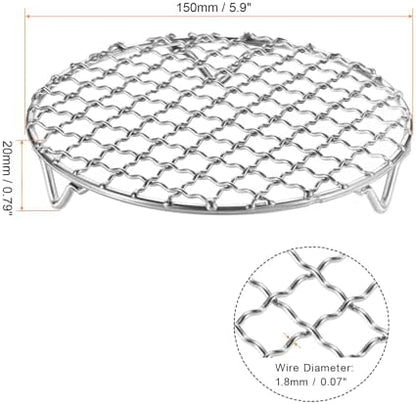 HARFINGTON 2pcs Round Cooking Rack 5.9-inch 201 Stainless Steel Cross Wire - Image 2