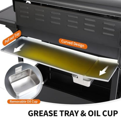 6 Burner Gas Grill with Side Burner, Griddle and Grill Combo - Image 6