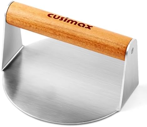 CUSIMAX Stainless Steel Burger Press, 5.5" Round Smash Burger Press by CUSIMAX