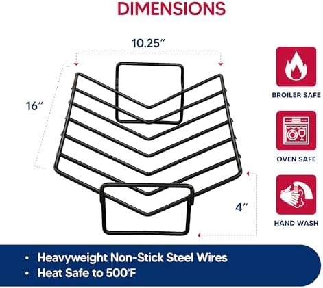 HIC Kitchen Roasting Pro V-Shaped Baking Rack, Nonstick-Coated Steel, - Image 5