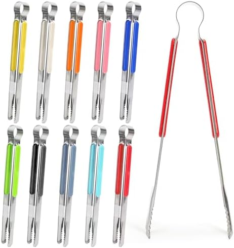 10 Pack Stainless Steel Kitchen Tong, Heat-Resistant Handle by Nagpew