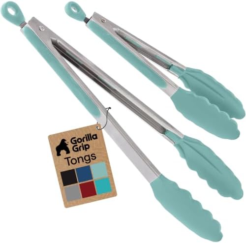 GORILLA GRIP Stainless Steel Kitchen Tongs by GorillaGrip