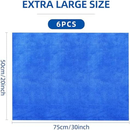 6 Pack Microfiber Cleaning Cloths Extra Large 30" x 20", XL Rags Washable - Image 2